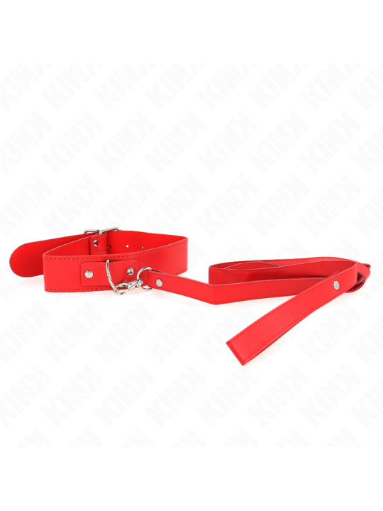 KINK COLLAR CON CORREA 116 CM FINO ROJO AJUSTABLE 32 50 CM X 8 CM