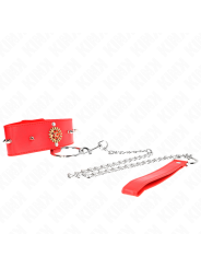 KINK COLLAR CON CORREA 65 CM CUELLO DE DIAMANTES ROJO AJUSTABLE 35 51 CM X 7 CM