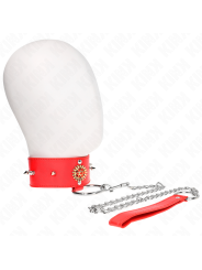 KINK COLLAR CON CORREA 65 CM CUELLO DE DIAMANTES ROJO AJUSTABLE 35 51 CM X 7 CM