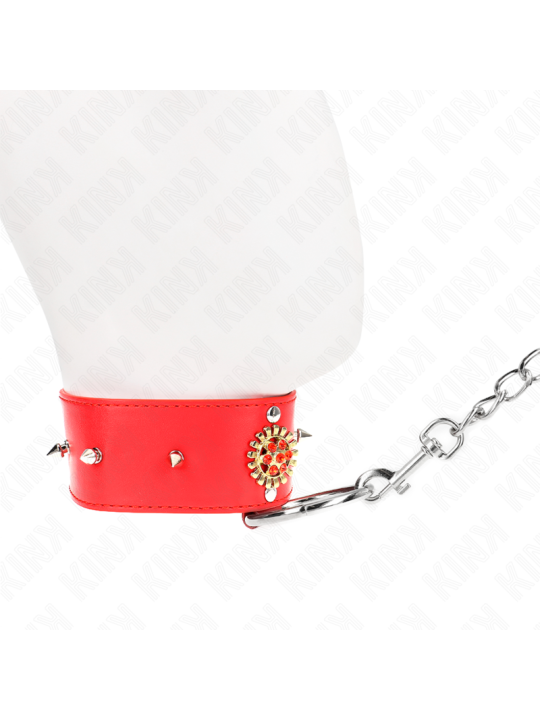 KINK COLLAR CON CORREA 65 CM CUELLO DE DIAMANTES ROJO AJUSTABLE 35 51 CM X 7 CM