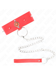 KINK COLLAR CON CORREA 65 CM CUELLO DE DIAMANTES ROJO AJUSTABLE 35 51 CM X 7 CM