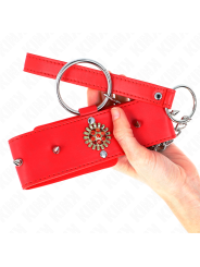 KINK COLLAR CON CORREA 65 CM CUELLO DE DIAMANTES ROJO AJUSTABLE 35 51 CM X 7 CM
