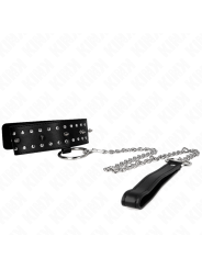 KINK COLLAR CON CORREA 65 CM CON TACHUELAS PLATEADAS MODELO 1 AJUSTABLE 36 43 CM X 5 CM