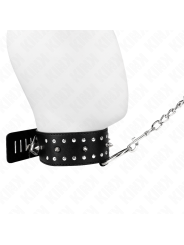 KINK COLLAR CON CORREA 65 CM CON TACHUELAS PLATEADAS MODELO 1 AJUSTABLE 36 43 CM X 5 CM