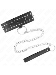 KINK COLLAR CON CORREA 65 CM CON TACHUELAS PLATEADAS MODELO 1 AJUSTABLE 36 43 CM X 5 CM