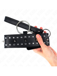 KINK COLLAR CON CORREA 65 CM CON TACHUELAS PLATEADAS MODELO 1 AJUSTABLE 36 43 CM X 5 CM