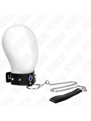 KINK COLLAR CON CORREA 65 CM CON DIAMANTES AZULES AJUSTABLE 36 43 CM X 5 CM