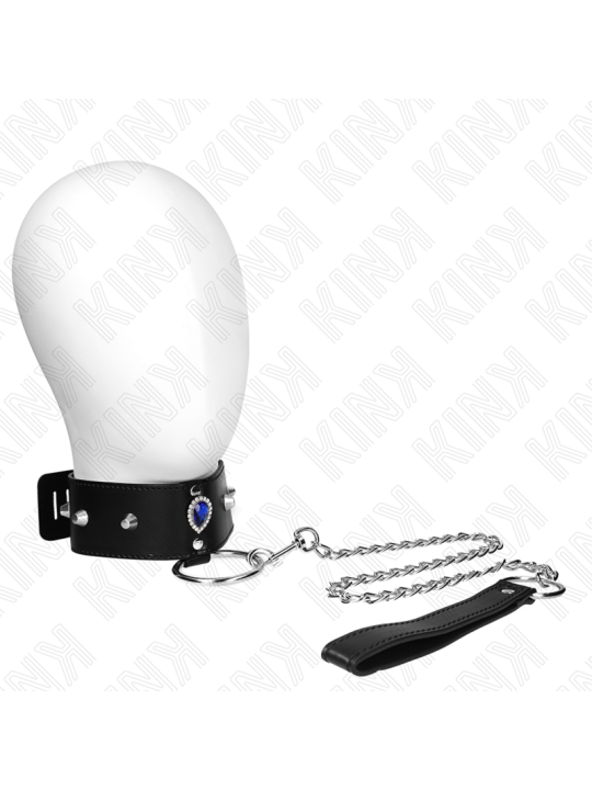 KINK COLLAR CON CORREA 65 CM CON DIAMANTES AZULES AJUSTABLE 36 43 CM X 5 CM