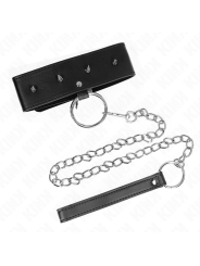 KINK COLLAR CON CORREA 65 CM CON TACHUELAS PLATEADAS MODELO 2 AJUSTABLE 36 43 CM X 5 CM