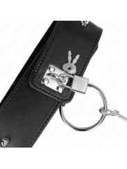 KINK COLLAR CON CORREA 65 CM CON TACHUELAS PLATEADAS MODELO 2 AJUSTABLE 36 43 CM X 5 CM