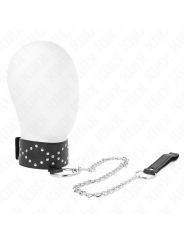 KINK COLLAR CON CORREA 65 CM CON TACHUELAS PLATEADAS MODELO 3 AJUSTABLE 36 43 CM X 5 CM
