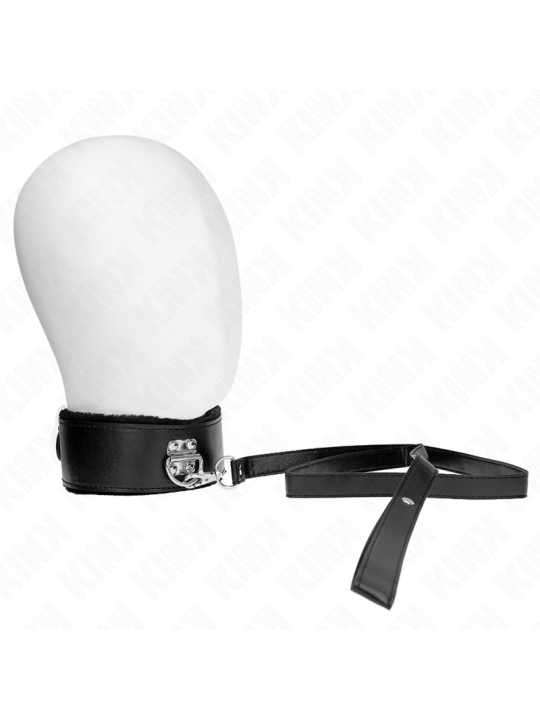 KINK COLLAR CON CORREA 116 CM CON TACHUELAS PLATEADAS MODELO 4 NEGRO AJUSTABLE 40 48 CM X 6 CM