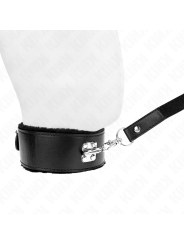 KINK COLLAR CON CORREA 116 CM CON TACHUELAS PLATEADAS MODELO 4 NEGRO AJUSTABLE 40 48 CM X 6 CM