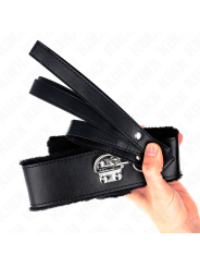 KINK COLLAR CON CORREA 116 CM CON TACHUELAS PLATEADAS MODELO 4 NEGRO AJUSTABLE 40 48 CM X 6 CM