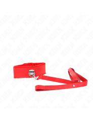 KINK COLLAR CON CORREA 116 CM CON TACHUELAS PLATEADAS MODELO 4 ROJO AJUSTABLE 40 48 CM X 6 CM