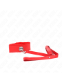 KINK COLLAR CON CORREA 116 CM CON TACHUELAS PLATEADAS MODELO 4 ROJO AJUSTABLE 40 48 CM X 6 CM