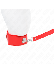 KINK COLLAR CON CORREA 116 CM CON TACHUELAS PLATEADAS MODELO 4 ROJO AJUSTABLE 40 48 CM X 6 CM