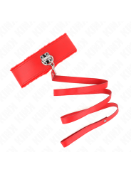 KINK COLLAR CON CORREA 116 CM CON TACHUELAS PLATEADAS MODELO 4 ROJO AJUSTABLE 40 48 CM X 6 CM