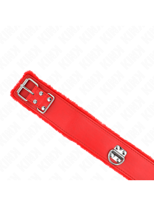 KINK COLLAR CON CORREA 116 CM CON TACHUELAS PLATEADAS MODELO 4 ROJO AJUSTABLE 40 48 CM X 6 CM