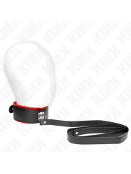 KINK COLLAR CON CORREA 116 CM DE PIEL ROJO AJUSTABLE 40 48 CM X 6 CM