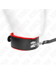 KINK COLLAR CON CORREA 116 CM DE PIEL ROJO AJUSTABLE 40 48 CM X 6 CM