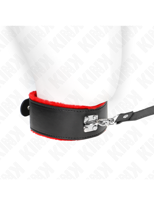 KINK COLLAR CON CORREA 116 CM DE PIEL ROJO AJUSTABLE 40 48 CM X 6 CM