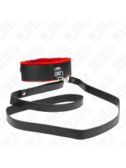 KINK COLLAR CON CORREA 116 CM DE PIEL ROJO AJUSTABLE 40 48 CM X 6 CM