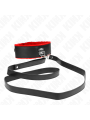 KINK COLLAR CON CORREA 116 CM DE PIEL ROJO AJUSTABLE 40 48 CM X 6 CM