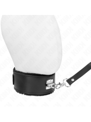 KINK COLLAR CON CORREA 116 CM DE PIEL NEGRO AJUSTABLE 40 48 CM X 6 CM