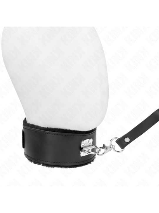 KINK COLLAR CON CORREA 116 CM DE PIEL NEGRO AJUSTABLE 40 48 CM X 6 CM