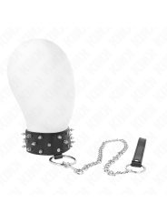 KINK COLLAR CON CORREA 65 CM CON TACHUELAS PLATEADAS MODELO 5 AJUSTABLE 36 43 CM X 5 CM