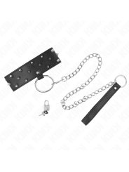 KINK COLLAR CON CORREA 65 CM CON TACHUELAS PLATEADAS MODELO 5 AJUSTABLE 36 43 CM X 5 CM