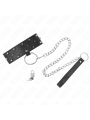 KINK COLLAR CON CORREA 65 CM CON TACHUELAS PLATEADAS MODELO 5 AJUSTABLE 36 43 CM X 5 CM