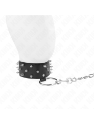 KINK COLLAR CON CORREA 65 CM CON TACHUELAS PLATEADAS MODELO 5 AJUSTABLE 36 43 CM X 5 CM