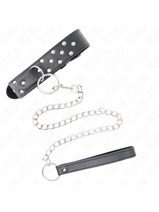 KINK COLLAR CON CORREA 65 CM REMACHE ANILLA NEGRO AJUSTABLE 36 50 CM X 38 CM