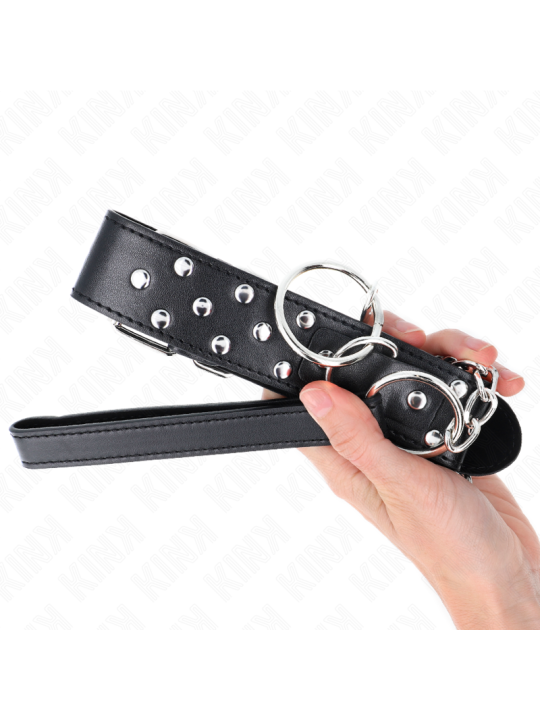 KINK COLLAR CON CORREA 65 CM REMACHE ANILLA NEGRO AJUSTABLE 36 50 CM X 38 CM
