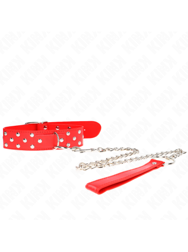 KINK COLLAR CON CORREA 65 CM REMACHE ANILLA ROJO AJUSTABLE 36 50 CM X 38 CM
