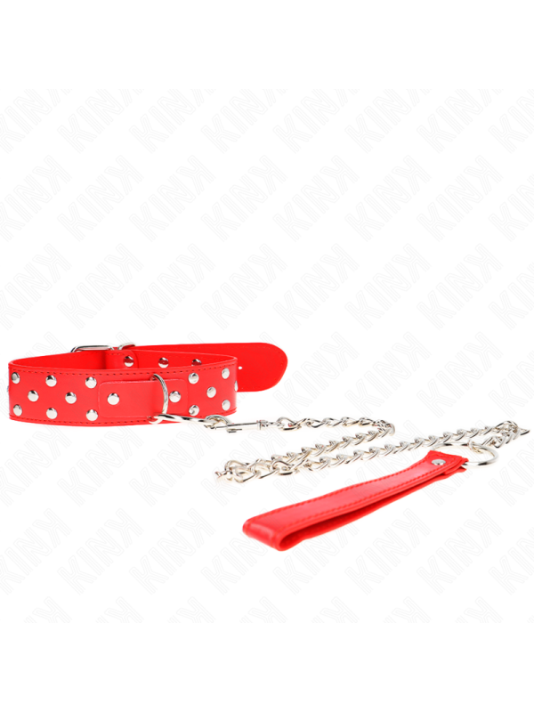 KINK COLLAR CON CORREA 65 CM REMACHE ANILLA ROJO AJUSTABLE 36 50 CM X 38 CM