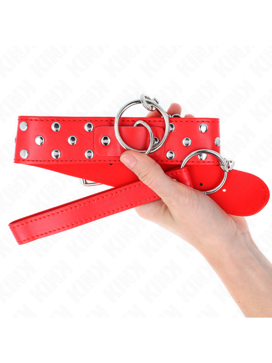 KINK COLLAR CON CORREA 65 CM REMACHE ANILLA ROJO AJUSTABLE 36 50 CM X 38 CM