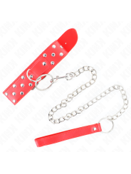 KINK COLLAR CON CORREA 65 CM REMACHE ANILLA ROJO AJUSTABLE 36 50 CM X 38 CM