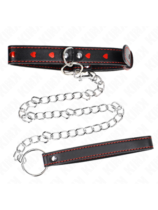 KINK COLLAR CON CORREA 65 CM DETALLES CORAZON 525 X 25 CM