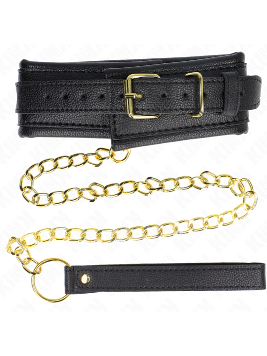 KINK COLLAR CON CORREA ESPONJA IMITACION CUERO MODELO 1 AJUSTABLE 37 54 CM X 3 CM