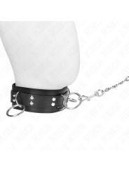 KINK COLLAR CON CORREA 80 CM ESCLAVITUD 3 ANILLOS 53 X 5 CM