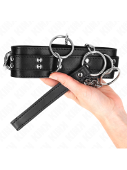 KINK COLLAR CON CORREA 80 CM ESCLAVITUD 3 ANILLOS 53 X 5 CM