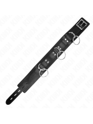 KINK COLLAR CON CORREA 80 CM ESCLAVITUD 3 ANILLOS 53 X 5 CM