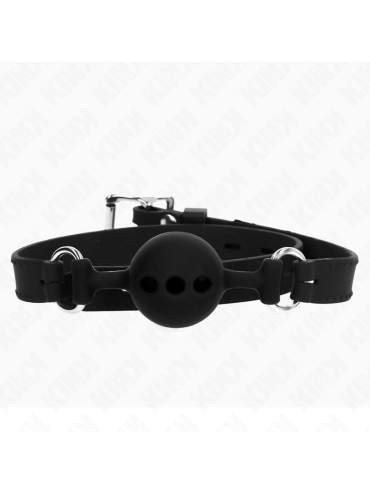 KINK MORDAZA 55 x 2 CM DE BOLA 4 CM DE SILICONA COMPLETA TALLA S NEGRO AJUSTABLE 35 51 CM