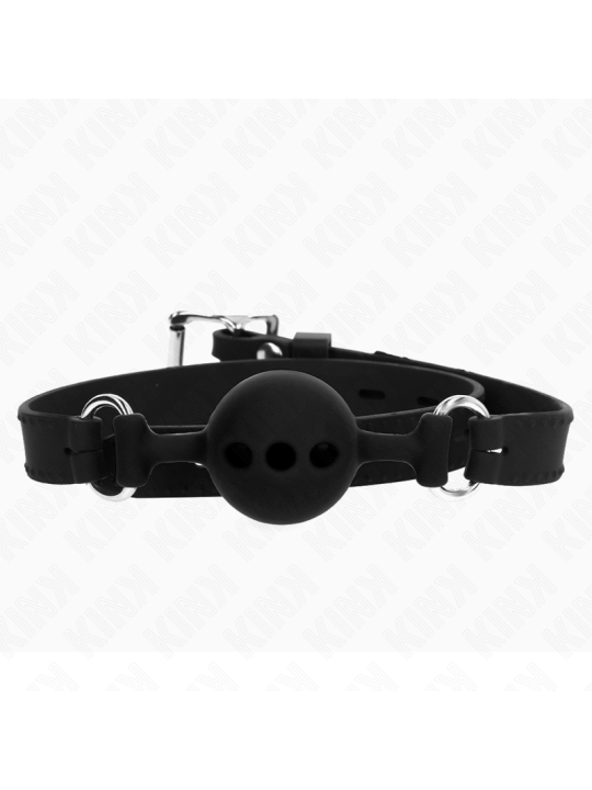 KINK MORDAZA 55 x 2 CM DE BOLA 4 CM DE SILICONA COMPLETA TALLA S NEGRO AJUSTABLE 35 51 CM