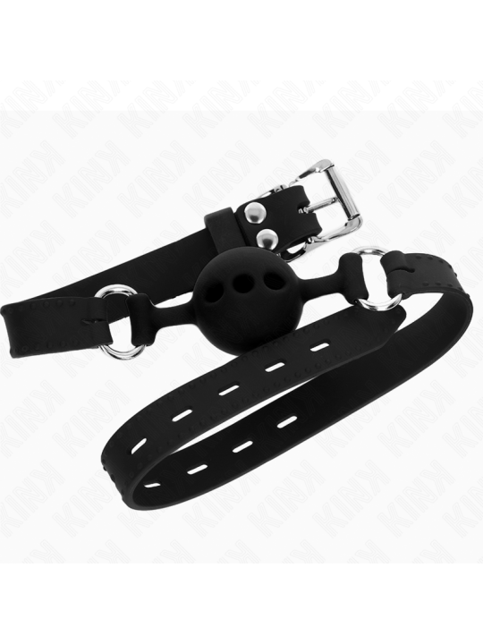 KINK MORDAZA 55 x 2 CM DE BOLA 4 CM DE SILICONA COMPLETA TALLA S NEGRO AJUSTABLE 35 51 CM