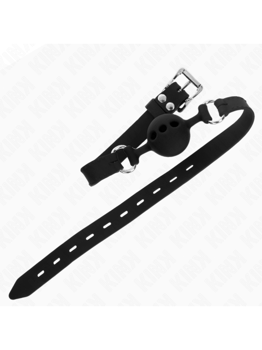 KINK MORDAZA 55 x 2 CM DE BOLA 4 CM DE SILICONA COMPLETA TALLA S NEGRO AJUSTABLE 35 51 CM