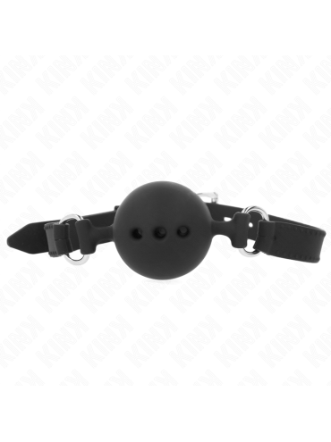 KINK MORDAZA 55 x 2 CM DE BOLA 45 CM DE SILICONA COMPLETA TALLA M NEGRO AJUSTABLE 35 51 CM